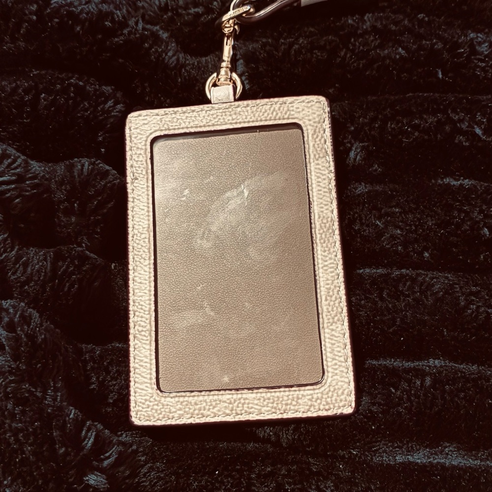 Coach Metallic Gold and Cream Key & Card Holder